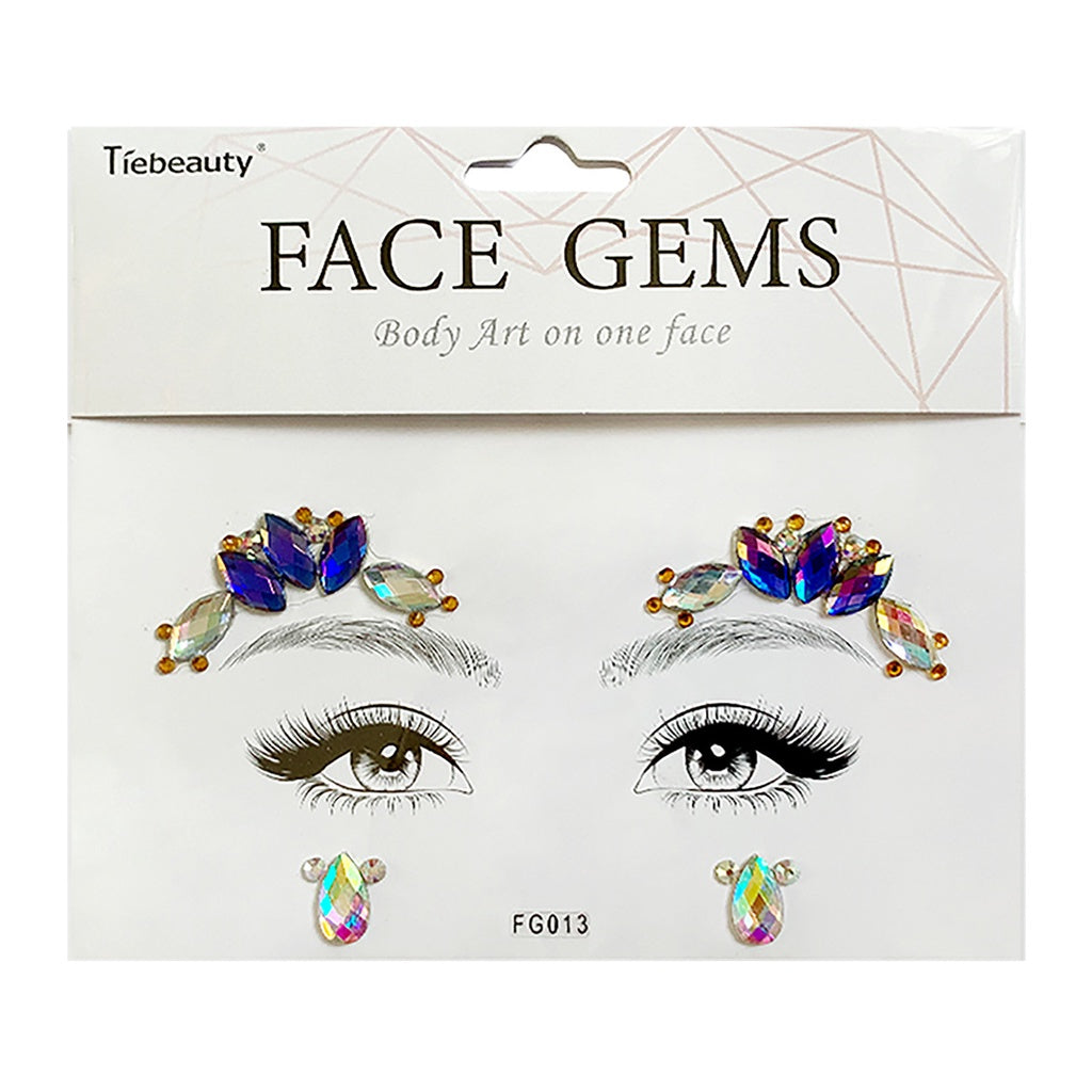 Face Rhinestone Tattoo Sticker European and American Girls Diamond Forehead Stickers Creative Stage Beauty Stickers Face Pasters