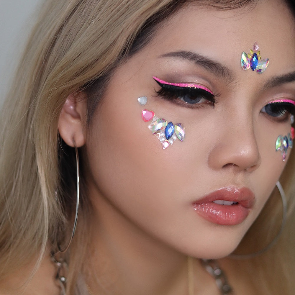 Face Rhinestone Tattoo Sticker European and American Girls Diamond Forehead Stickers Creative Stage Beauty Stickers Face Pasters