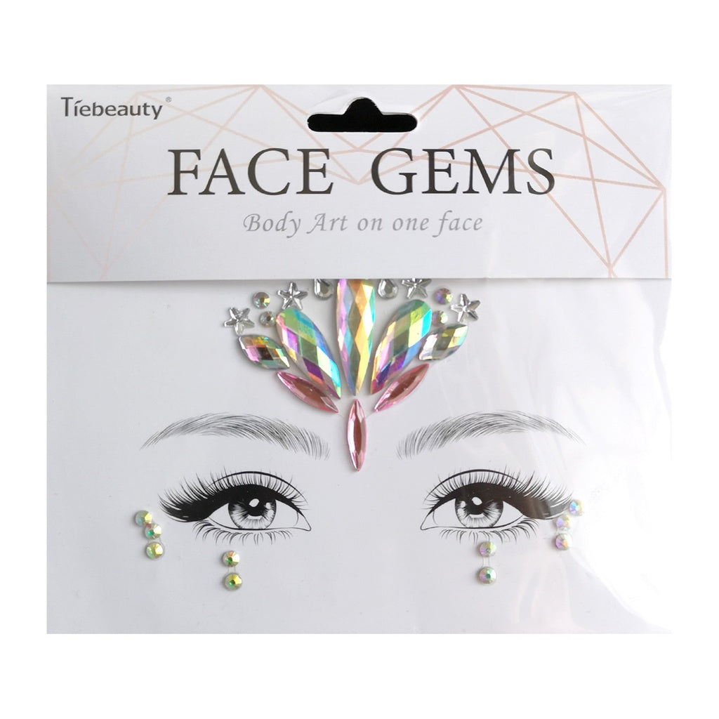 Face Rhinestone Tattoo Sticker European and American Girls Diamond Forehead Stickers Creative Stage Beauty Stickers Face Pasters
