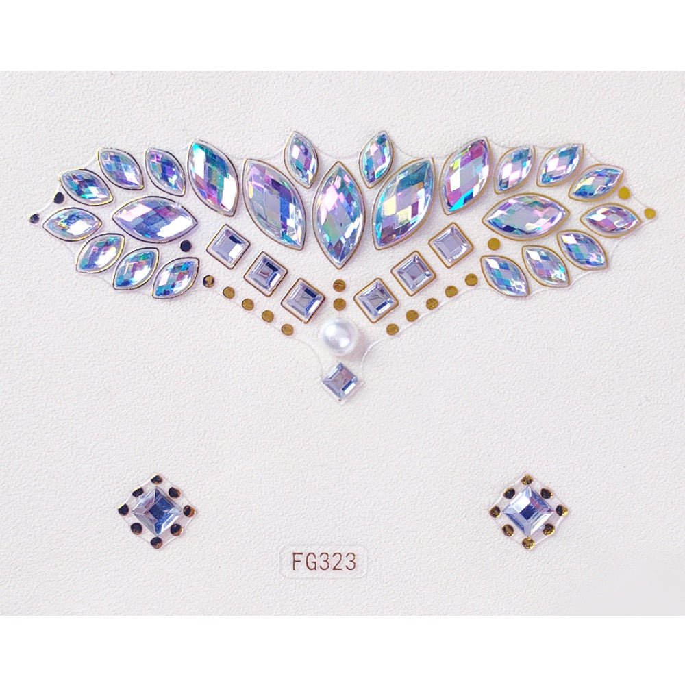 Face Rhinestone Tattoo Sticker European and American Girls Diamond Forehead Stickers Creative Stage Beauty Stickers Face Pasters