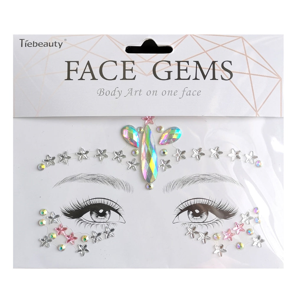 Face Rhinestone Tattoo Sticker European and American Girls Diamond Forehead Stickers Creative Stage Beauty Stickers Face Pasters