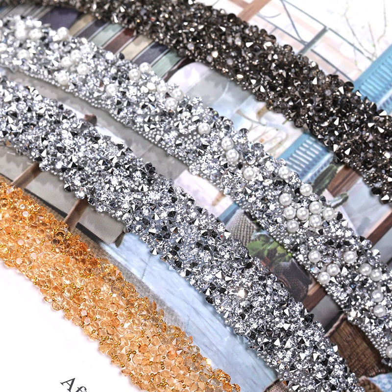 Resin Strip with Costume Rhinestone Strip Patch with Back Rubber Crystal Lace Diy Handmade Jewelry Accessories
