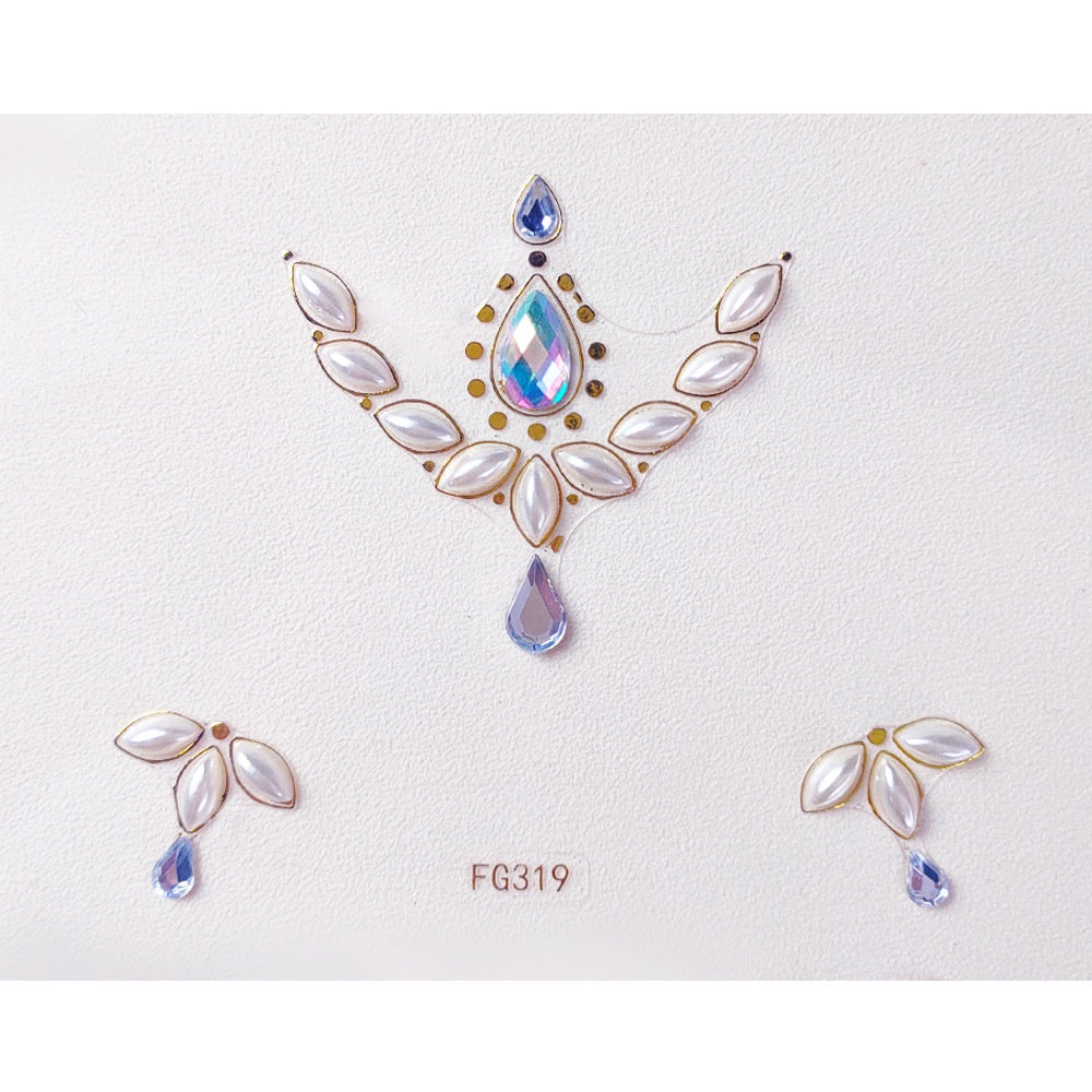 Face Rhinestone Tattoo Sticker European and American Girls Diamond Forehead Stickers Creative Stage Beauty Stickers Face Pasters