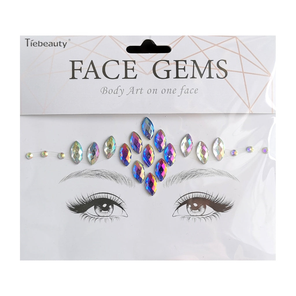 Face Rhinestone Tattoo Sticker European and American Girls Diamond Forehead Stickers Creative Stage Beauty Stickers Face Pasters