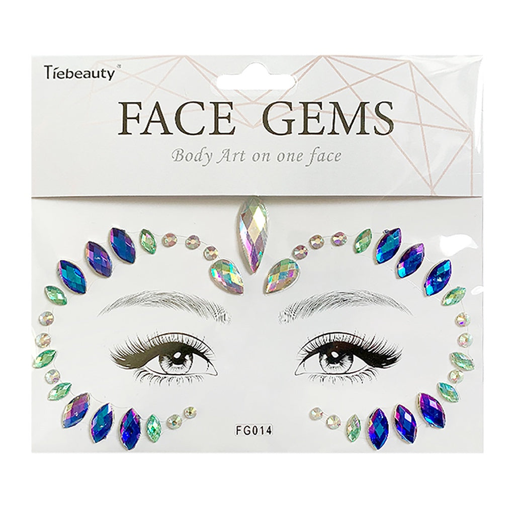 Face Rhinestone Tattoo Sticker European and American Girls Diamond Forehead Stickers Creative Stage Beauty Stickers Face Pasters