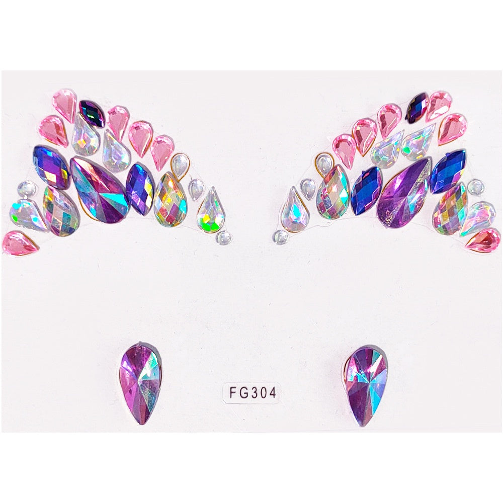 Face Rhinestone Tattoo Sticker European and American Girls Diamond Forehead Stickers Creative Stage Beauty Stickers Face Pasters