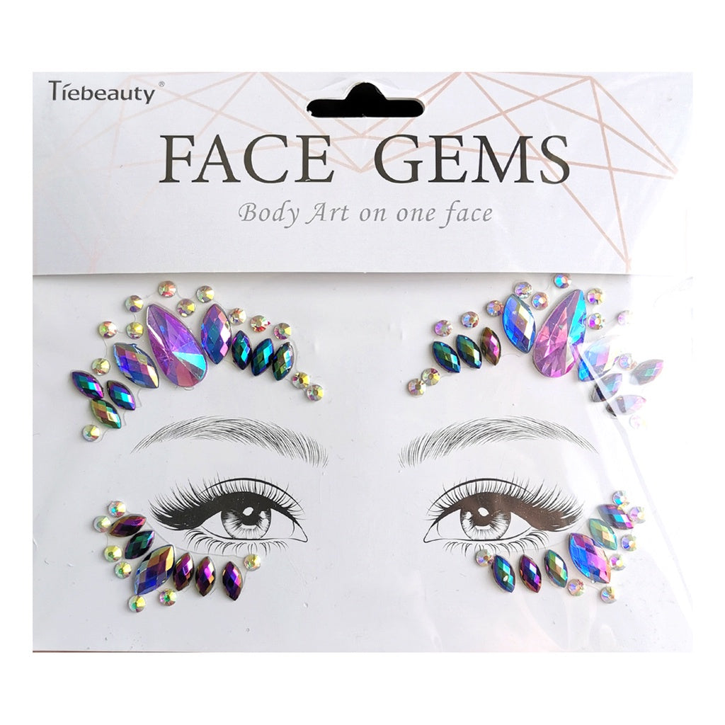 Face Rhinestone Tattoo Sticker European and American Girls Diamond Forehead Stickers Creative Stage Beauty Stickers Face Pasters