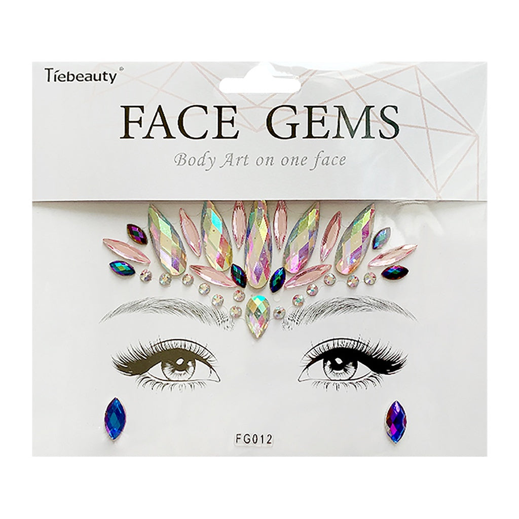 Face Rhinestone Tattoo Sticker European and American Girls Diamond Forehead Stickers Creative Stage Beauty Stickers Face Pasters