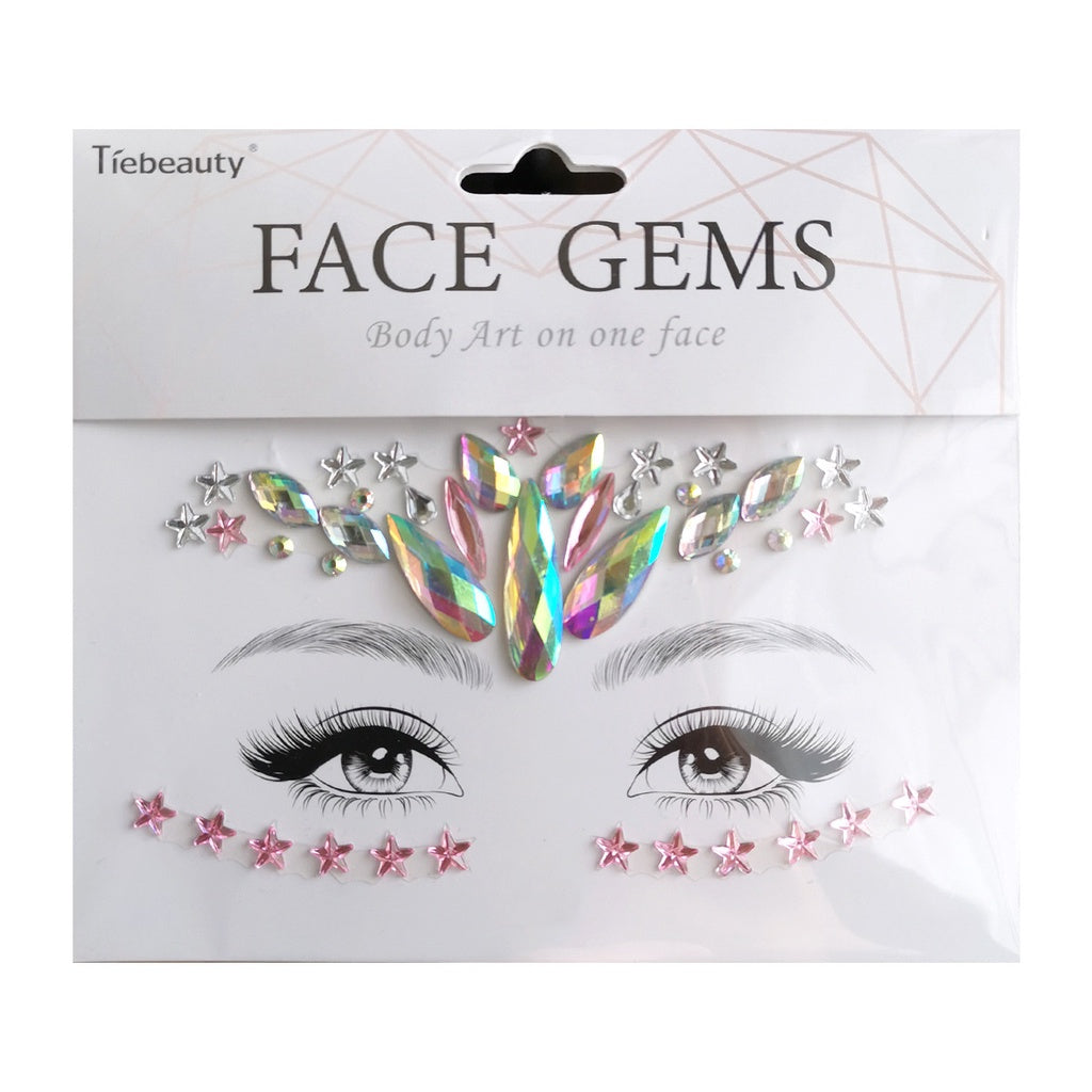 Face Rhinestone Tattoo Sticker European and American Girls Diamond Forehead Stickers Creative Stage Beauty Stickers Face Pasters