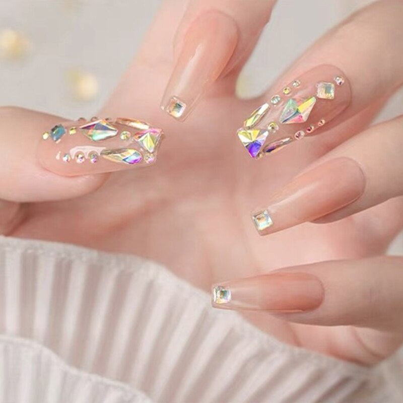 TonyBead 6Grid Blingbox Rhinestones On Nails Stone Set All Shaped Hybrid Manicure Jewelry Nail Glitter Kawaii Charm DIY Japanese Nail Art,kuku