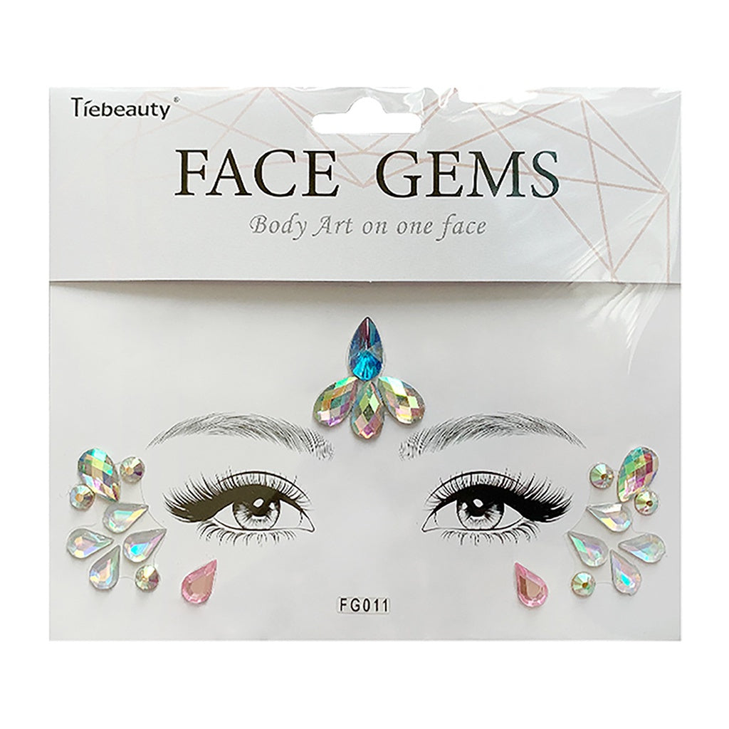Face Rhinestone Tattoo Sticker European and American Girls Diamond Forehead Stickers Creative Stage Beauty Stickers Face Pasters