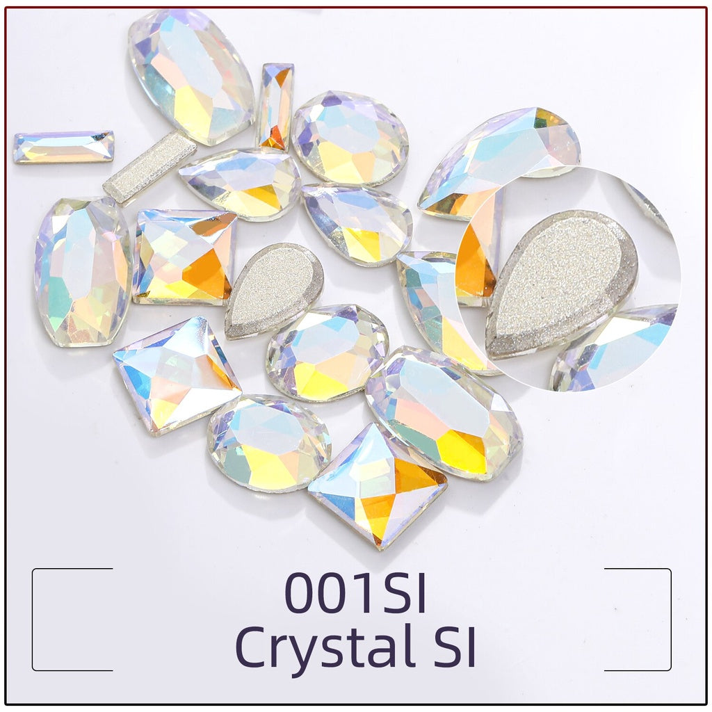 TonyBead 20Pcs Mixed Shape Flatback Stone Gem Glass Nail Art Rhinestone For Jewelry Making Loose Strass Crystal Nail Accessories Nail Drill kuku