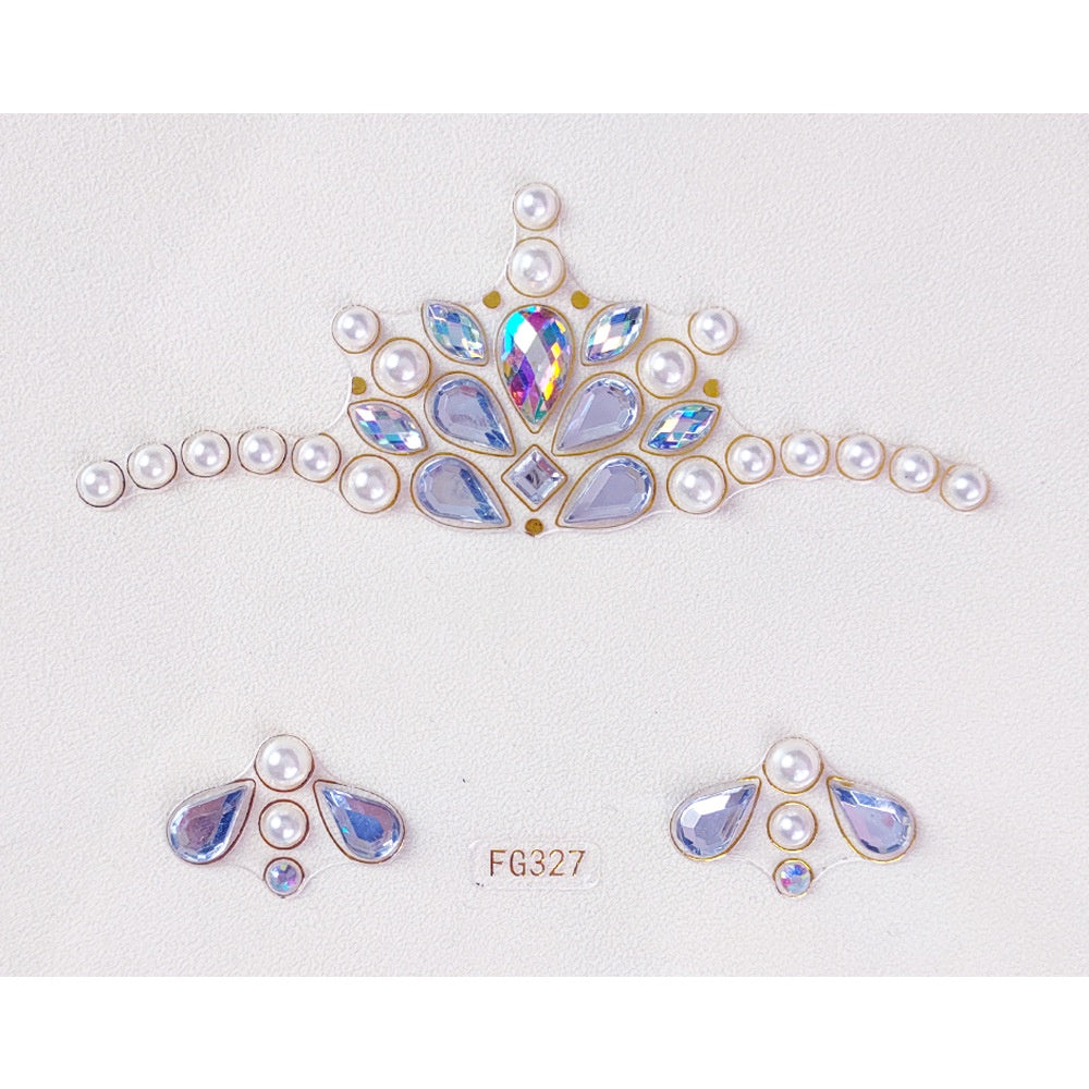 Face Rhinestone Tattoo Sticker European and American Girls Diamond Forehead Stickers Creative Stage Beauty Stickers Face Pasters