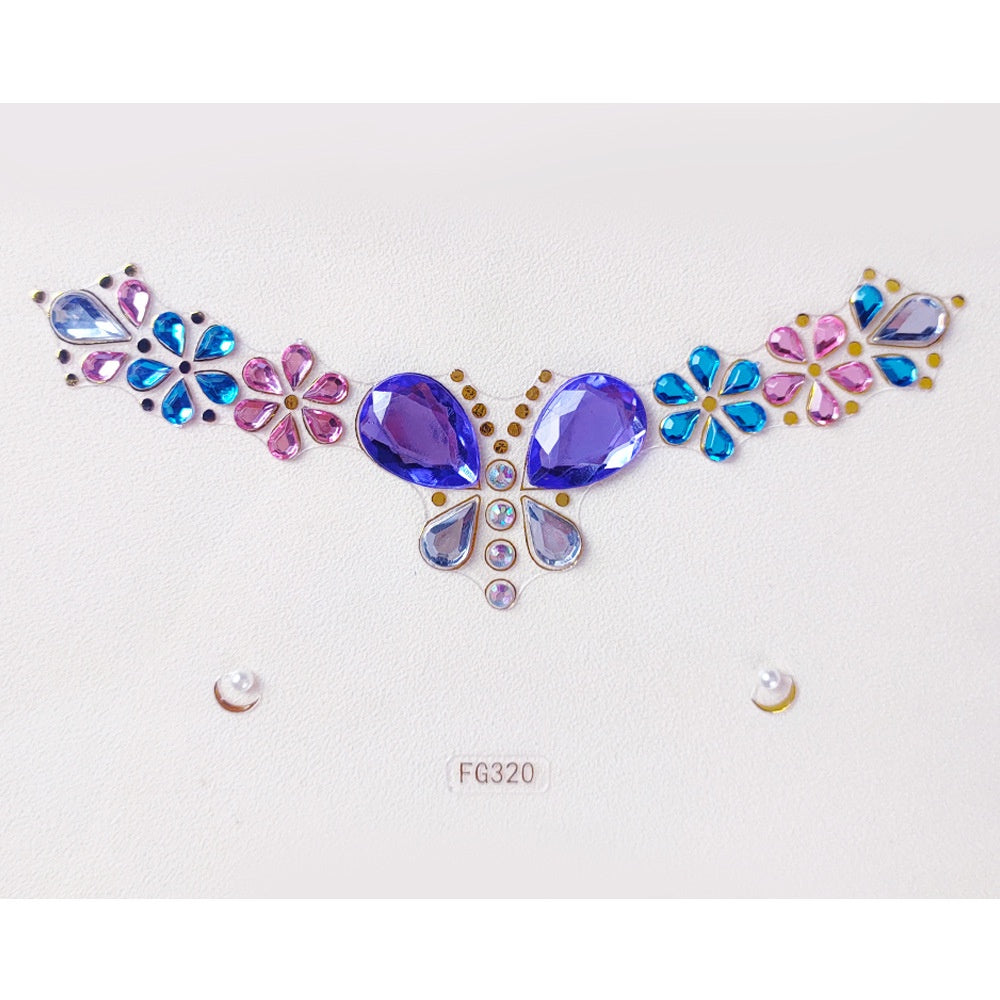 Face Rhinestone Tattoo Sticker European and American Girls Diamond Forehead Stickers Creative Stage Beauty Stickers Face Pasters