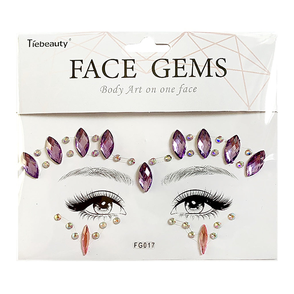 Face Rhinestone Tattoo Sticker European and American Girls Diamond Forehead Stickers Creative Stage Beauty Stickers Face Pasters