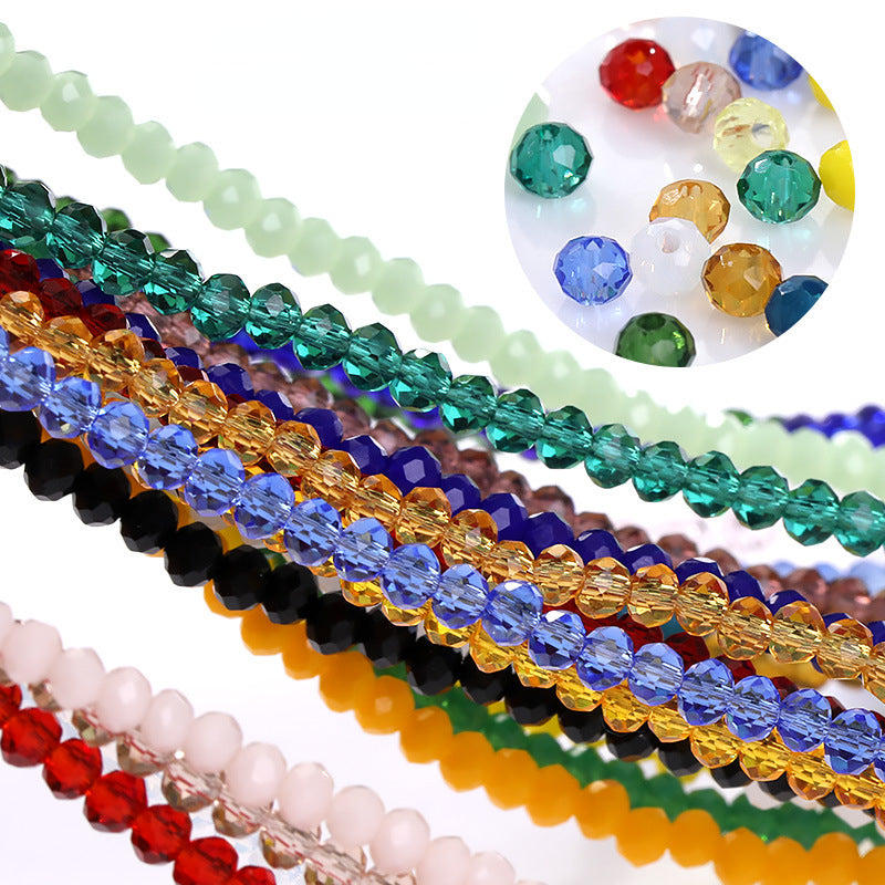 10-pack Crystal Through-hole Glass Flat Beads with A Diameter of 2mm Are Suitable for Bracelet Necklace Jewelry Diy Materials
