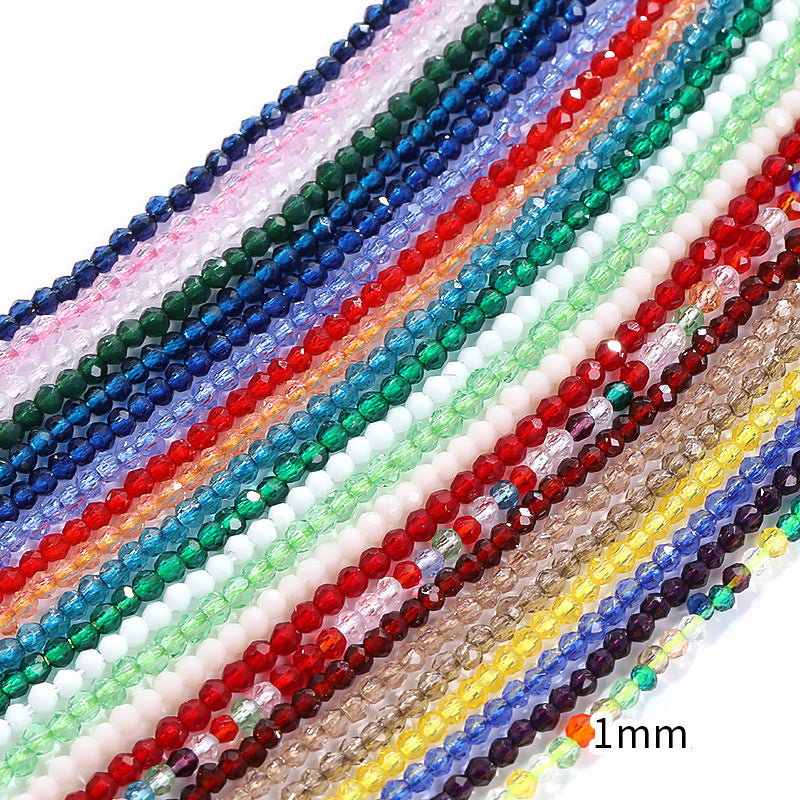 1mm 10-pack Crystal Flat Glass Beads Hand Make Necklace Bracelet Jewelry DIY Beads