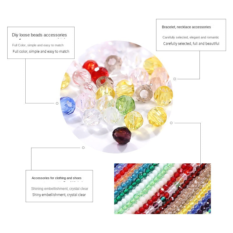 1mm 10-pack Crystal Flat Glass Beads Hand Make Necklace Bracelet Jewelry DIY Beads