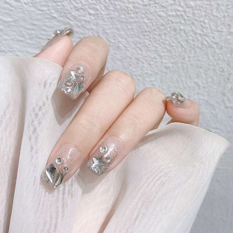 TonyBead 6Grid Blingbox Rhinestones On Nails Stone Set All Shaped Hybrid Manicure Jewelry Nail Glitter Kawaii Charm DIY Japanese Nail Art,kuku