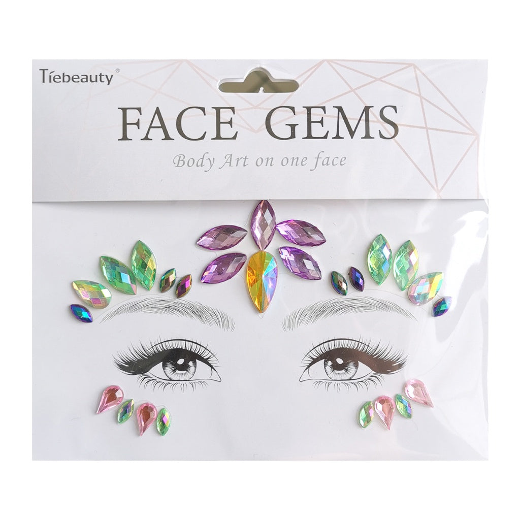 Face Rhinestone Tattoo Sticker European and American Girls Diamond Forehead Stickers Creative Stage Beauty Stickers Face Pasters