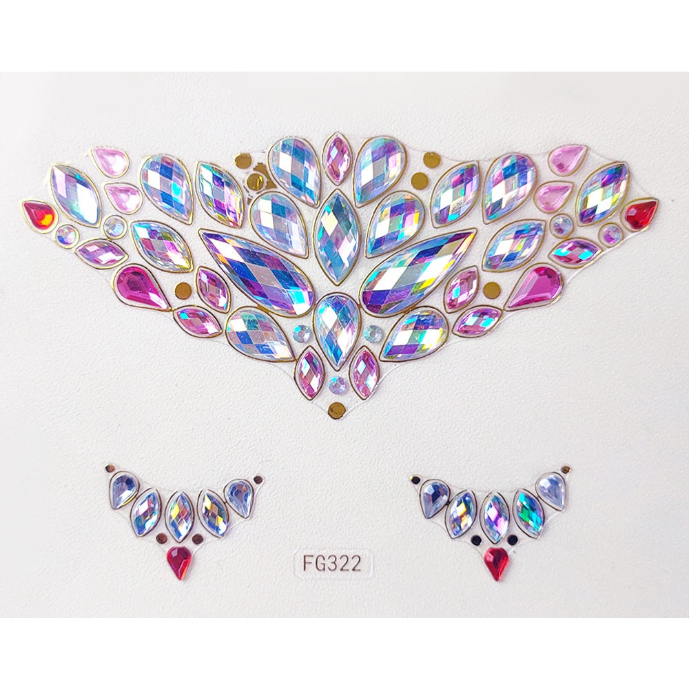 Face Rhinestone Tattoo Sticker European and American Girls Diamond Forehead Stickers Creative Stage Beauty Stickers Face Pasters