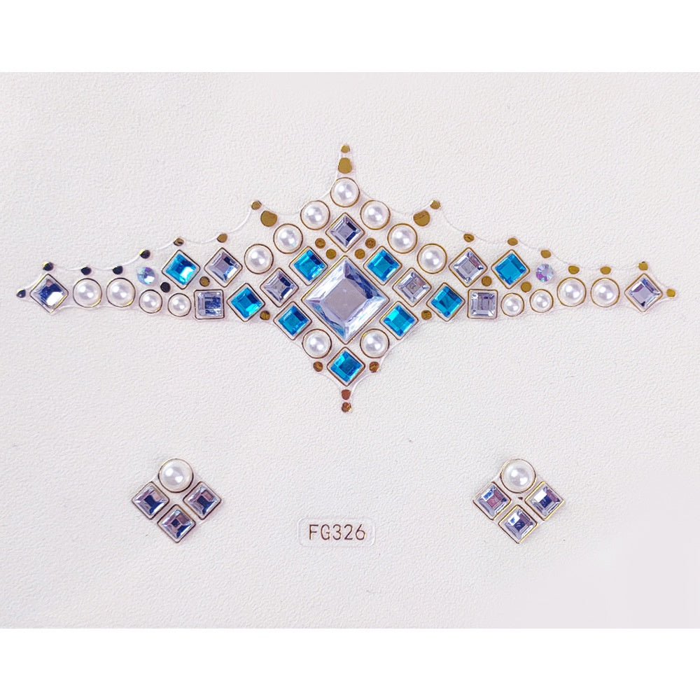 Face Rhinestone Tattoo Sticker European and American Girls Diamond Forehead Stickers Creative Stage Beauty Stickers Face Pasters