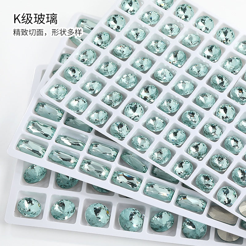 【Genuine in stock】Fashion accessories Accessories for jewelry High Quality Multi Shapes Light Azore Series Rhinestone Crystal Stones For Nail Art Decoration