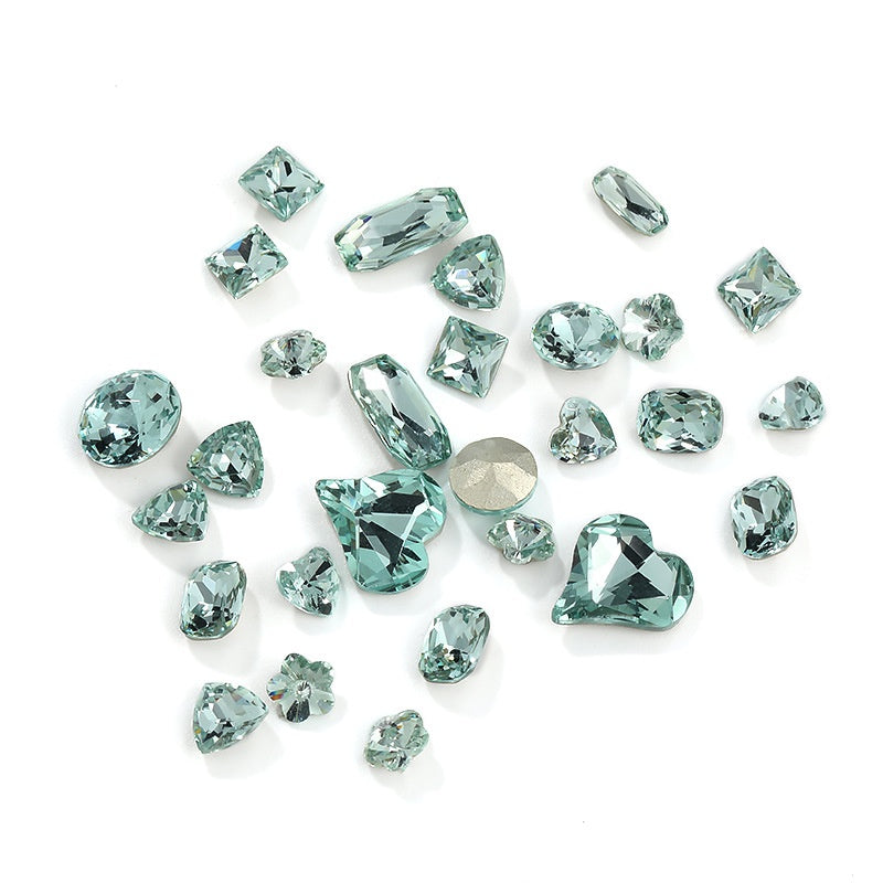【Genuine in stock】Fashion accessories Accessories for jewelry High Quality Multi Shapes Light Azore Series Rhinestone Crystal Stones For Nail Art Decoration
