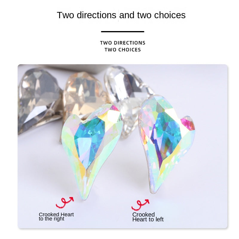 Crystal K9 Sweet Heart Point Back 15mm Ab Heart K9 Crystal Rhinestones For Nail Decorations
