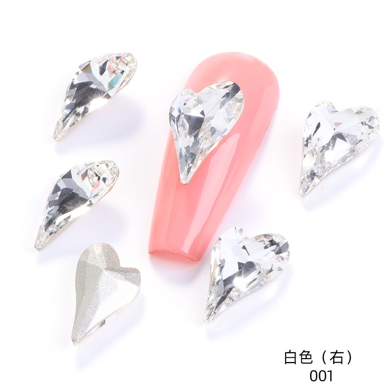 Crystal K9 Sweet Heart Point Back 15mm Ab Heart K9 Crystal Rhinestones For Nail Decorations