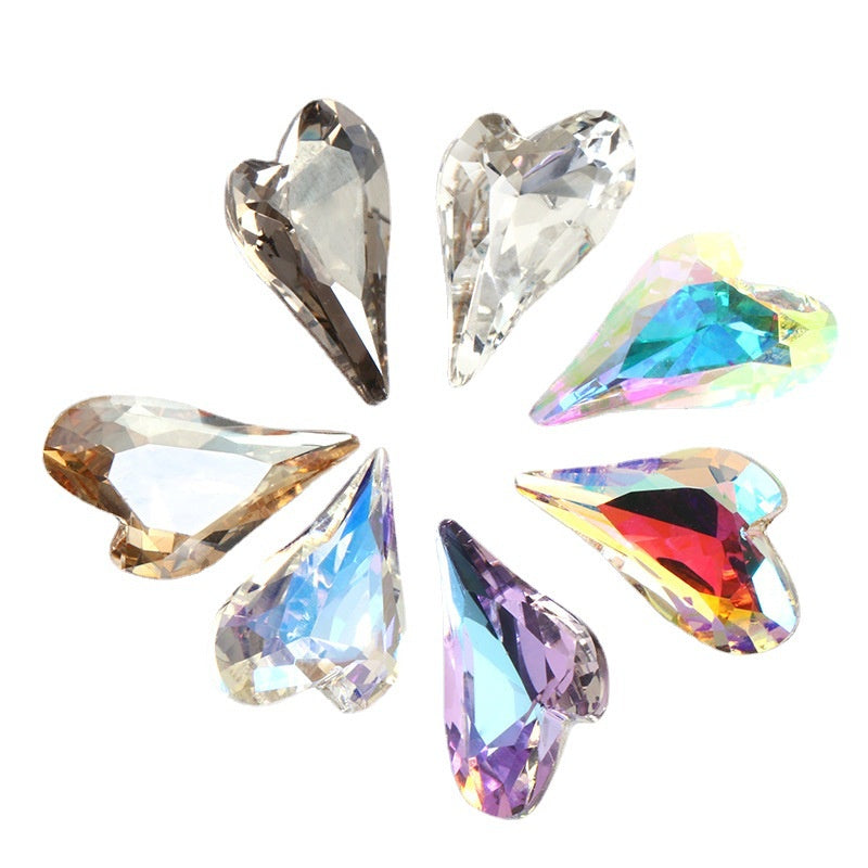 Crystal K9 Sweet Heart Point Back 15mm Ab Heart K9 Crystal Rhinestones For Nail Decorations