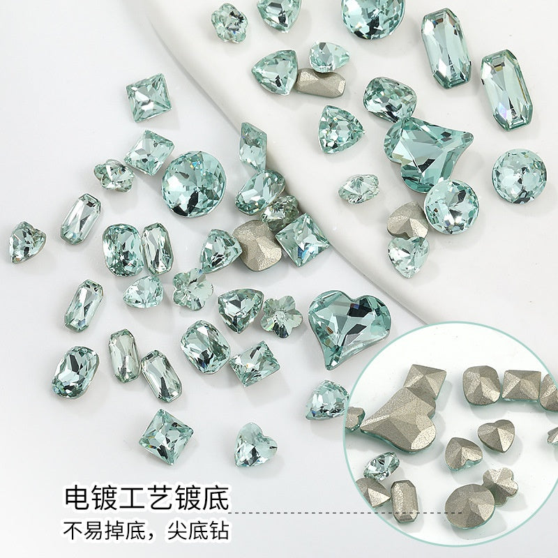 【ready stock】Fashion accessories Accessories for jewelry High Quality Multi Shapes Light Azore Series Rhinestone Crystal Stones For Nail Art Decoration