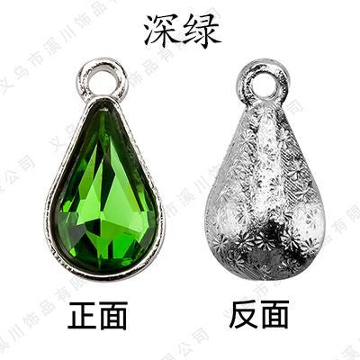 【ready stock】 women accessories Single Hanging Water Drop Single Hole Pendant Inlaid with Crystal Diamond Diy Ear Jewelry Accessories