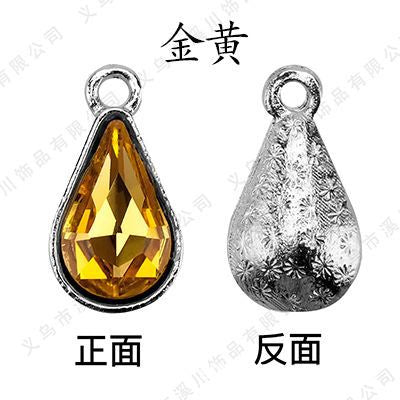 【ready stock】 women accessories Single Hanging Water Drop Single Hole Pendant Inlaid with Crystal Diamond Diy Ear Jewelry Accessories