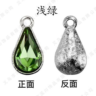 【ready stock】 women accessories Single Hanging Water Drop Single Hole Pendant Inlaid with Crystal Diamond Diy Ear Jewelry Accessories