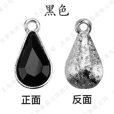 【ready stock】 women accessories Single Hanging Water Drop Single Hole Pendant Inlaid with Crystal Diamond Diy Ear Jewelry Accessories