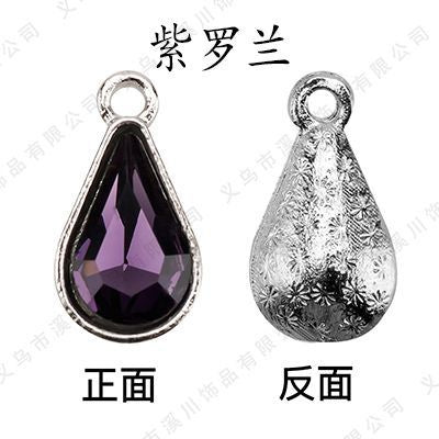 【ready stock】 women accessories Single Hanging Water Drop Single Hole Pendant Inlaid with Crystal Diamond Diy Ear Jewelry Accessories