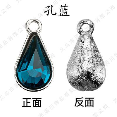 【ready stock】 women accessories Single Hanging Water Drop Single Hole Pendant Inlaid with Crystal Diamond Diy Ear Jewelry Accessories