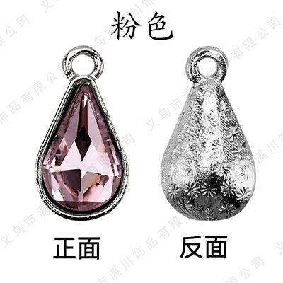 【ready stock】 women accessories Single Hanging Water Drop Single Hole Pendant Inlaid with Crystal Diamond Diy Ear Jewelry Accessories