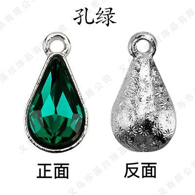 【ready stock】 women accessories Single Hanging Water Drop Single Hole Pendant Inlaid with Crystal Diamond Diy Ear Jewelry Accessories