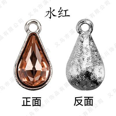 【ready stock】 women accessories Single Hanging Water Drop Single Hole Pendant Inlaid with Crystal Diamond Diy Ear Jewelry Accessories