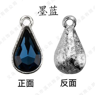 【ready stock】 women accessories Single Hanging Water Drop Single Hole Pendant Inlaid with Crystal Diamond Diy Ear Jewelry Accessories