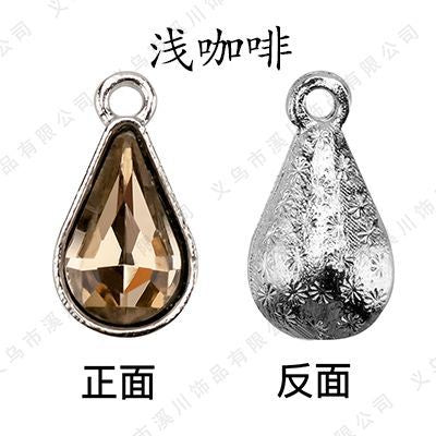 【ready stock】 women accessories Single Hanging Water Drop Single Hole Pendant Inlaid with Crystal Diamond Diy Ear Jewelry Accessories