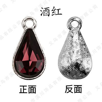 【ready stock】 women accessories Single Hanging Water Drop Single Hole Pendant Inlaid with Crystal Diamond Diy Ear Jewelry Accessories