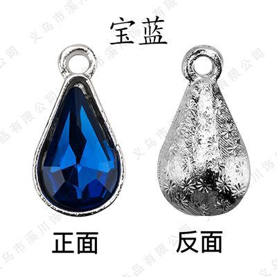 【ready stock】 women accessories Single Hanging Water Drop Single Hole Pendant Inlaid with Crystal Diamond Diy Ear Jewelry Accessories