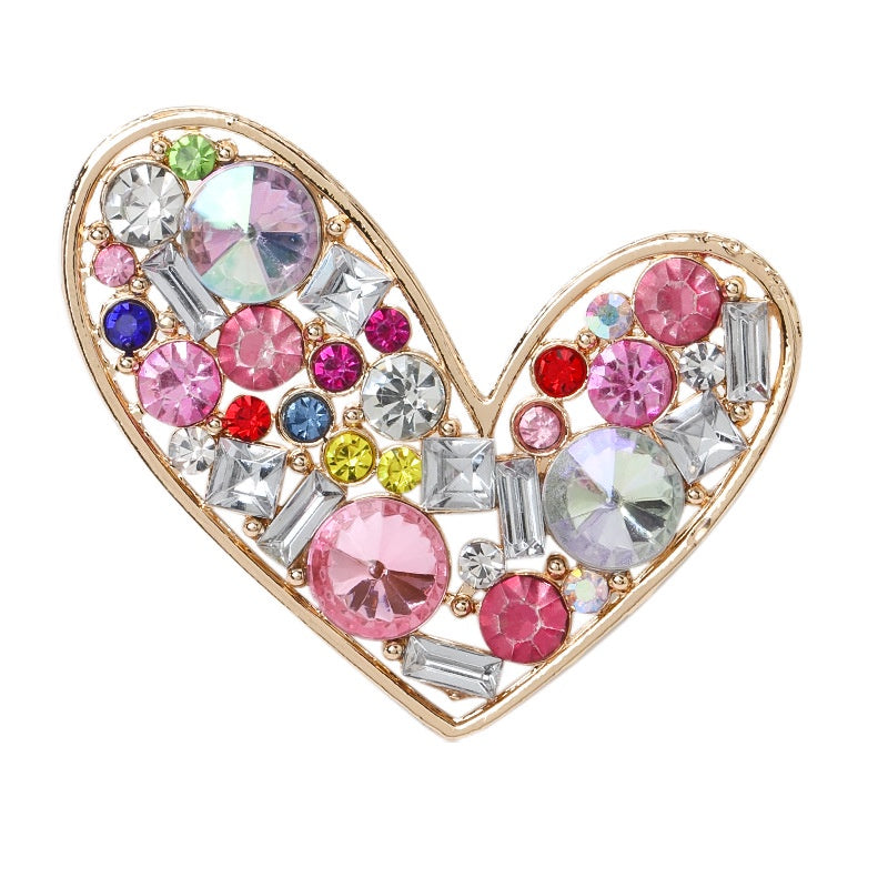 Heart-shaped Alloy Full of Drill Rhinestones Handmade DIY Phone Case Accessories Decoration