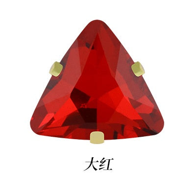 Gold-bottomed Triangle Hand Stitched Rhinestone Glass Crystal Claw Rhinestone Diy Wedding Dress Shoe Size Accessories