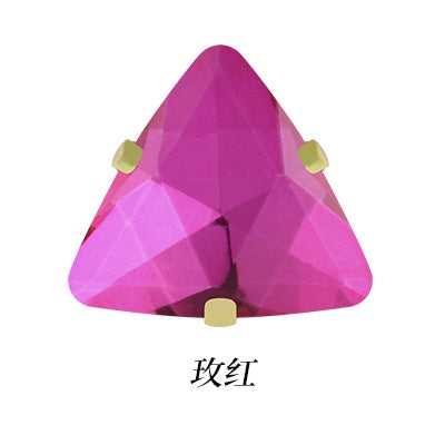 Gold-bottomed Triangle Hand Stitched Rhinestone Glass Crystal Claw Rhinestone Diy Wedding Dress Shoe Size Accessories