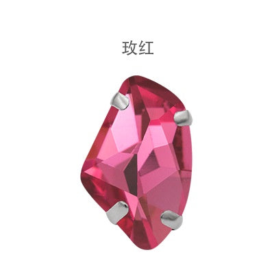 【ready stock】Accessories for jewelry Gemstone jewelry Hot Sell K9 Glass Galactic Sew On Crystal Rhinestones With Setting Copper Claw Stone For Women Dress