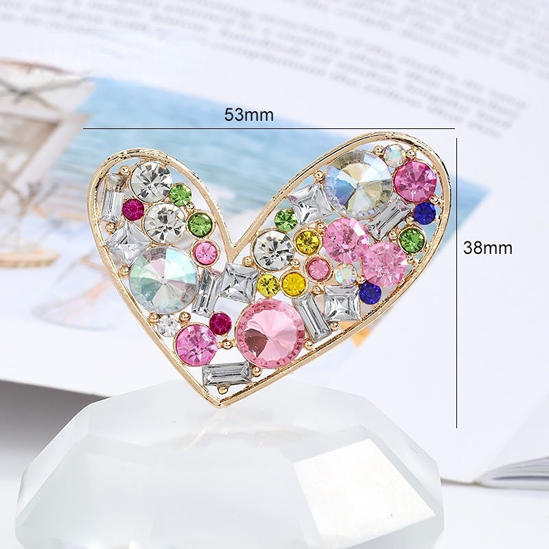 Heart-shaped Alloy Full of Drill Rhinestones Handmade DIY Phone Case Accessories Decoration